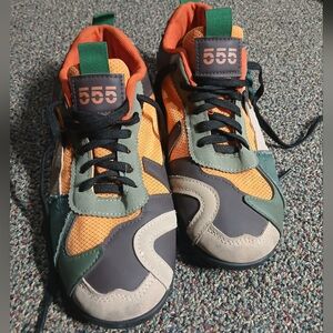 Vibrant Sneakers with Orange and Green Accents